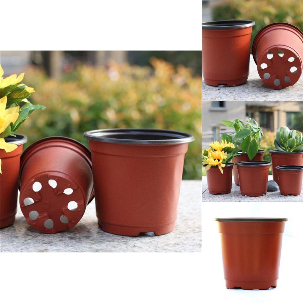 And Lightweight 10/50/100pcs Double Color Plastic Plants Nursery Pot For Seedlings**