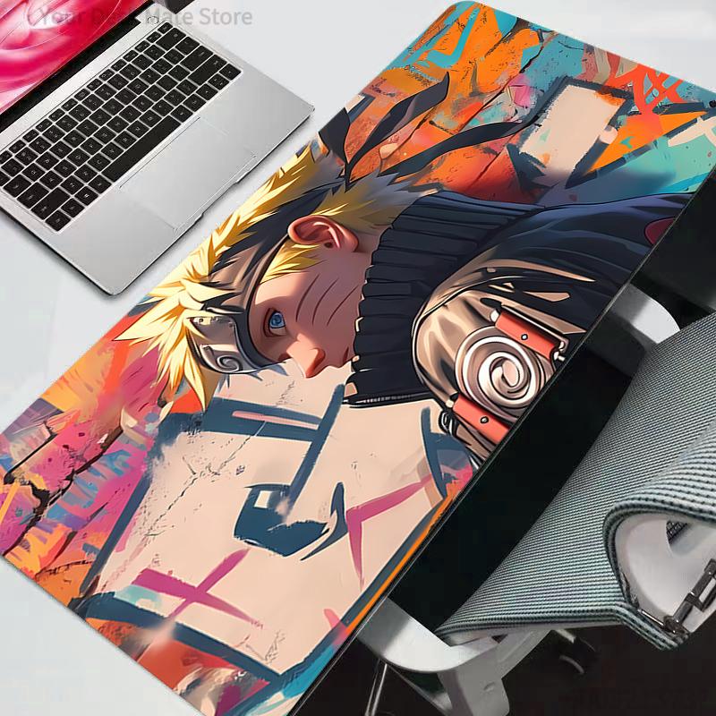 Grand Tapis de Souris Naruto Gamer Tapis de Bureau d'Ordinateur Tapis de Table Moderne Clavier Ordinateur Portable Tapis XXL Tapis de Souris Gaming durable anime xxl