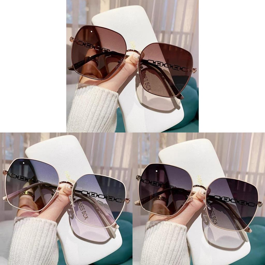 Fashion Geometric Women Sun Glasses With Gradient Pink Lenses And Uv400 Protection For Outdoor Activities