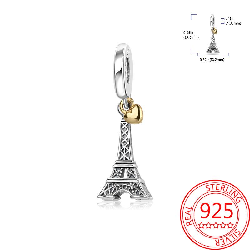

Copper Paris Tower Aircraft Travel Charm Pendant Beads Fit Charm Original Bracelet For Women Jewelry Making