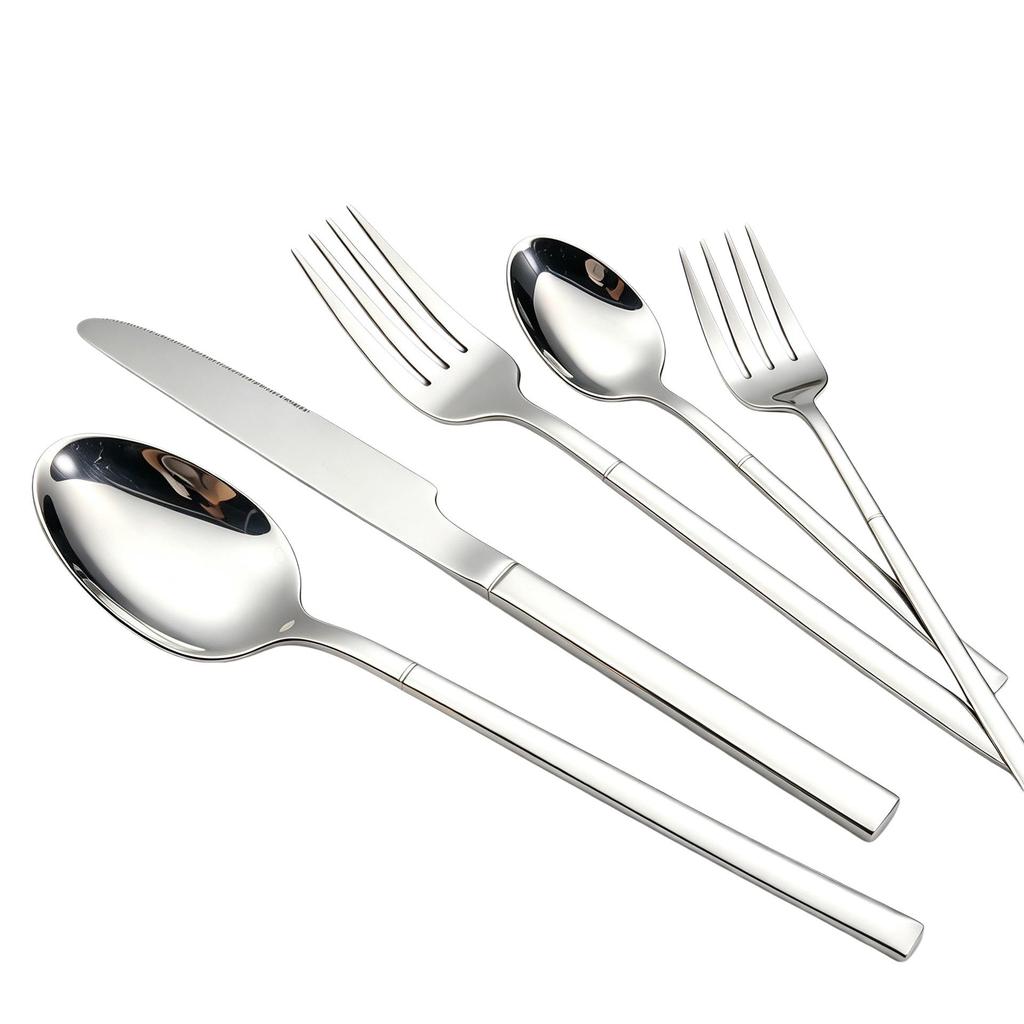 24-Piece High-End Stainless Steel Cutlery Set: Knife, Fork, Spoon for Western Dining