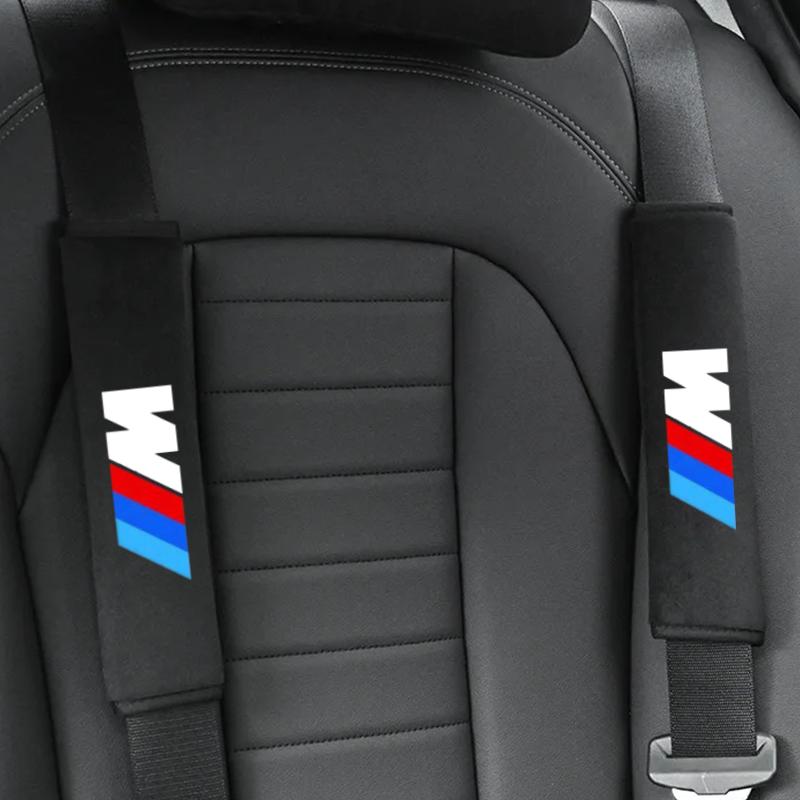 Car Seat Belt Leather Shoulder Protector Safety Belt 2pcs for BMW M E46 E90 E60 F10 F30 E39 E36 F20 E87 G30 E92 E91 X5 gjbf54