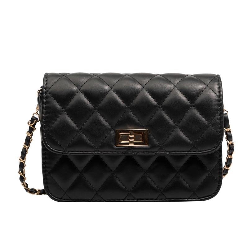 Bag Women's Bag 2025 New Simple and Fashion Rhombus Xiaoxiangfeng One Shoulder Crossbody Chain Bag Small Golden Ball Small Square Bag