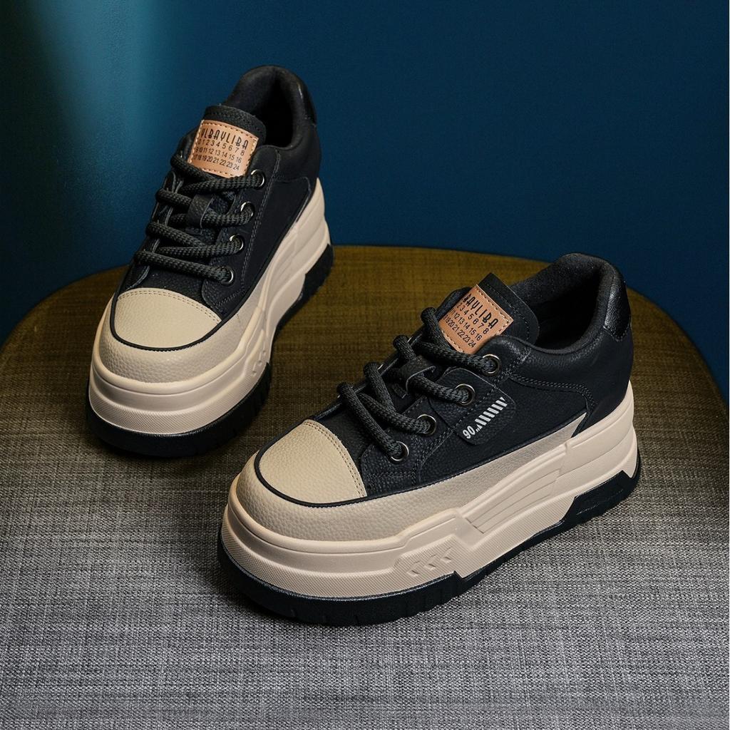 Inner height-increasing women's shoes 2025 new versatile shoes popular spring spring spring autumn platform cotton shoes muffin shoes board shoes