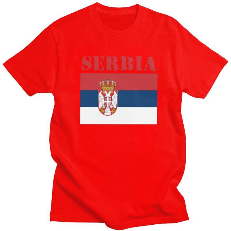 Custom Mens Serbia Flag T Shirt ShortSleeve Cotton Tshirts Tshirt Casual Tees Clothing