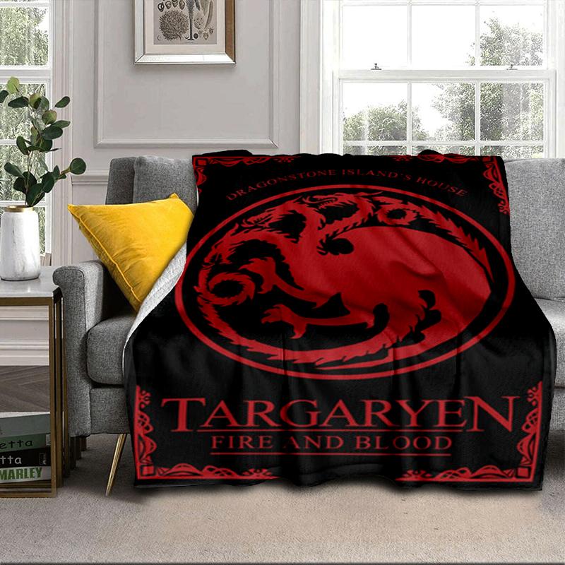 Thrones Dragon Fire And Blood Blanket Flannel Blanket for Bed, Sofa, Camping, Hiking, Picnic Essentials, Gift for Family Fan Gifts