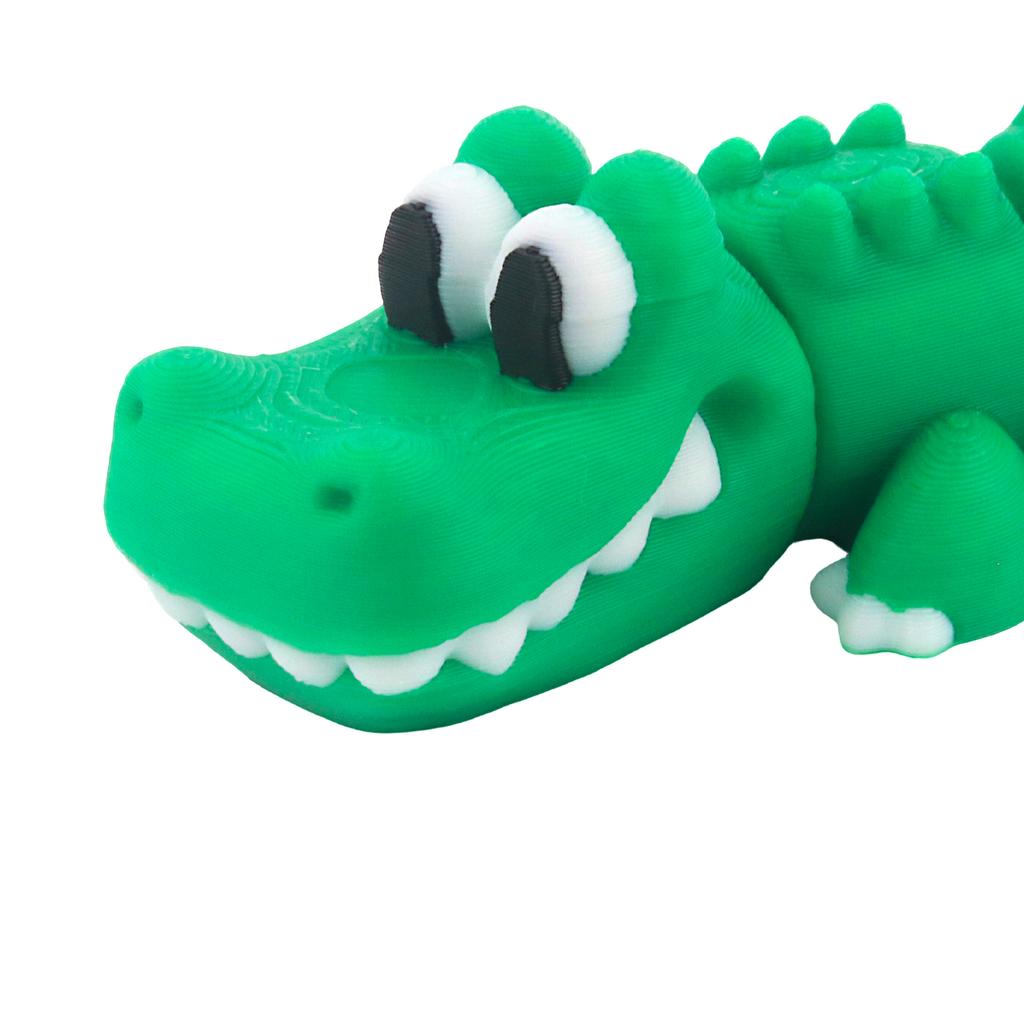 Three Dimensional Crocodile Shaped, 3D Printed Cute And Lively Animal Models, Flexible Joint Swinging For Stress Relief