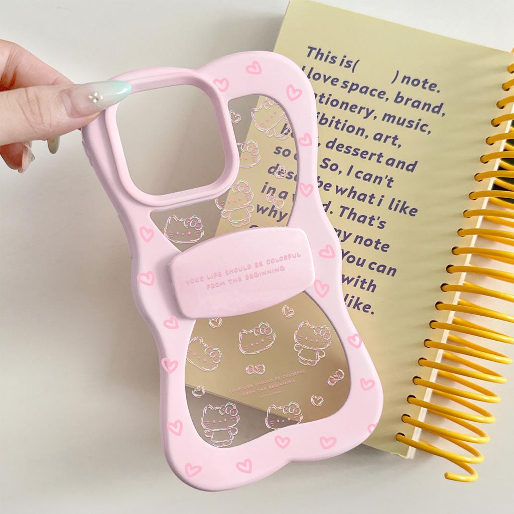 Hollow Katie ins wind bow bracket for Apple 16/15iphone13PROMAX mobile phone case niche