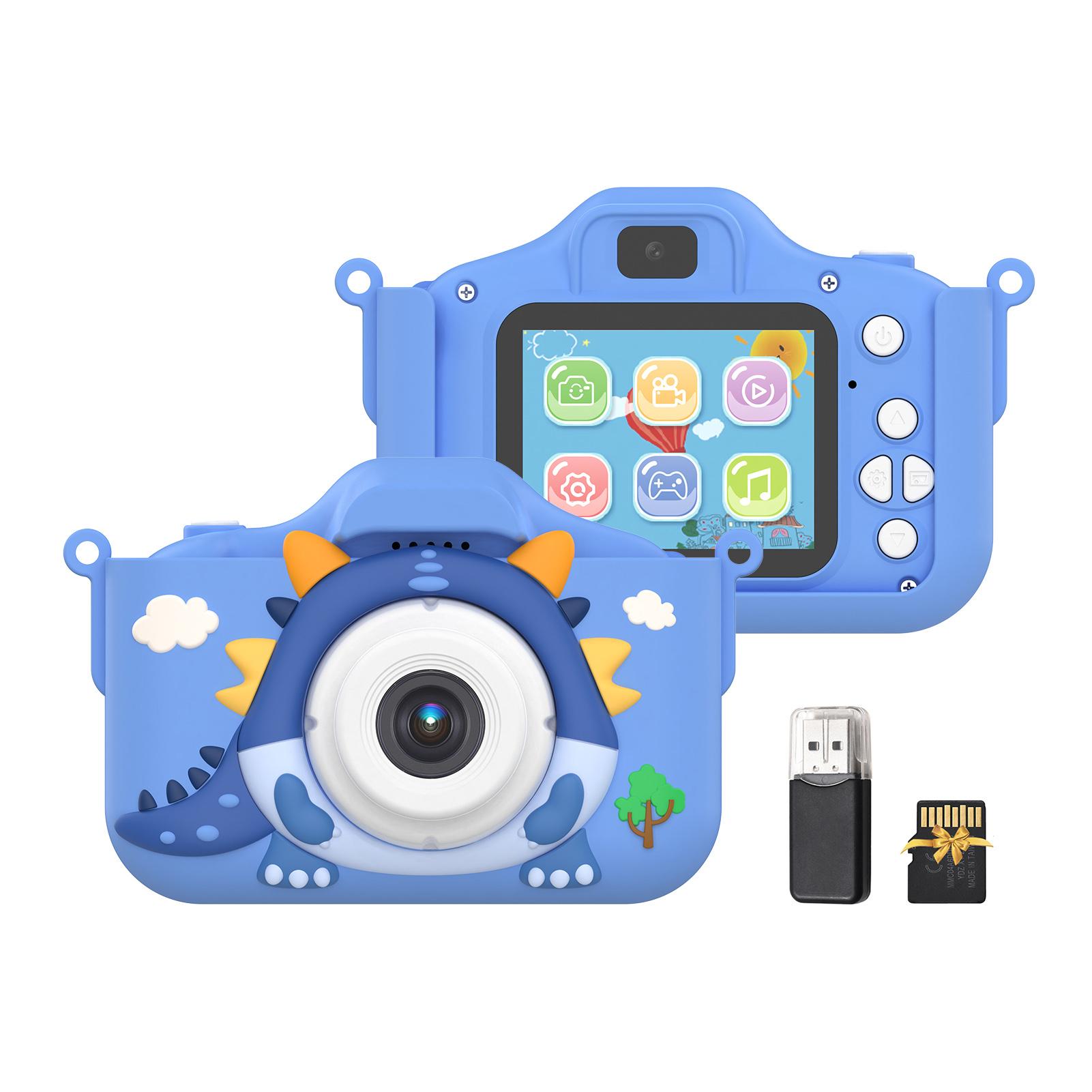 

Дитяча цифрова камера 1080P. Мила цифрова відеокамера для дітей, подвійний об’єктив, 2,0-дюймовий IPS-екран 48 МБ синій