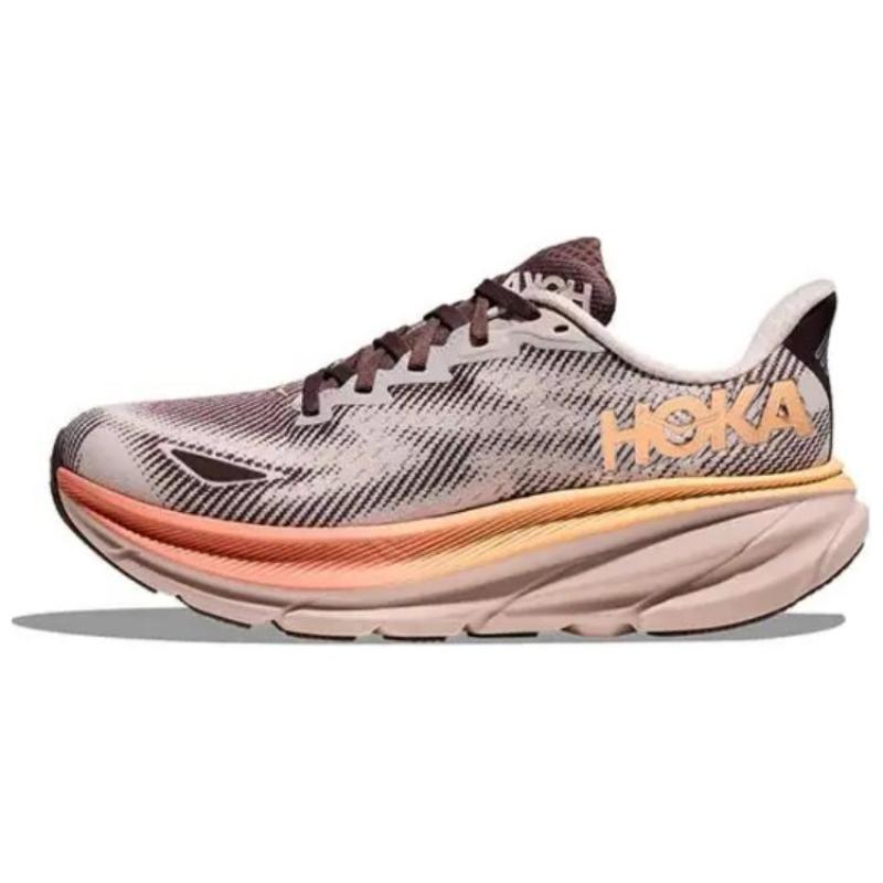 HOKA ONE ONE Clifton 9 Slip Resistant Abrasion Resistant Low top Running Shoes Women s Pink Sneakers 1141490-cmk 36.5