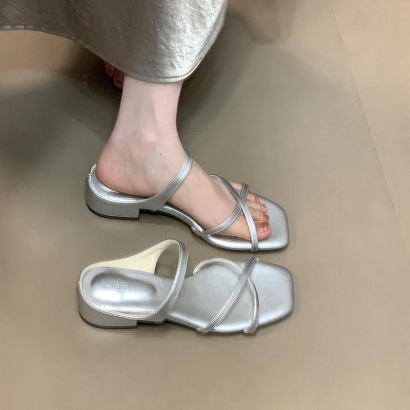 

Fashion High Heels Women Slippers Bow Chunky Heeled Shoes Dress Fashion Woman Sandals 2025 New Designer Pumps Luxury Sandalias De Mujer 35 серебряный