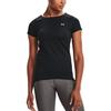 Under Armour HeatGear Armour Logo Print Crew Neck T-Shirt Women Tops Black 1328964-001