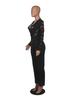 Elegant V-Neck Lace Slim Fit See-Through Jumpsuit