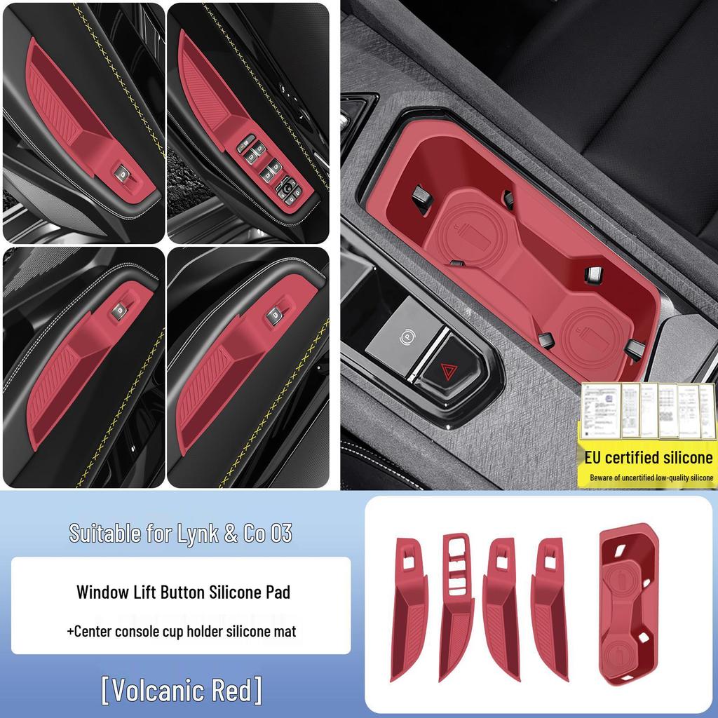 Lynk & Co 03 Door Storage Box Silicone Mat for Window Lift Button Protection