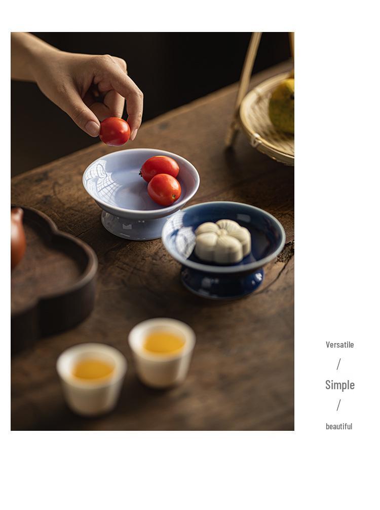 Elegant Ceramic High-Footed Fruit and Pastry Display Plate