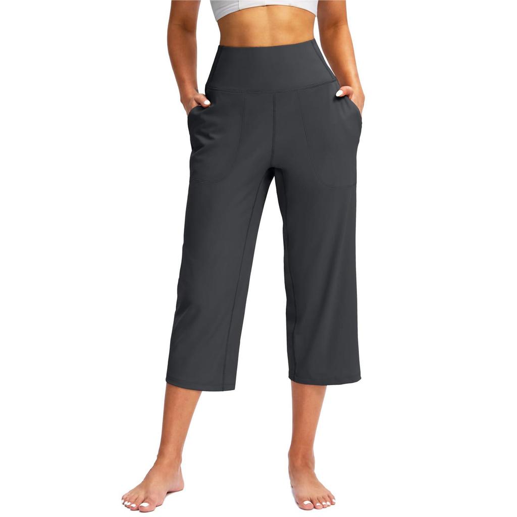 2025 Women's High-Waist Wide Leg Yoga Pants with Pockets and Tummy Control.