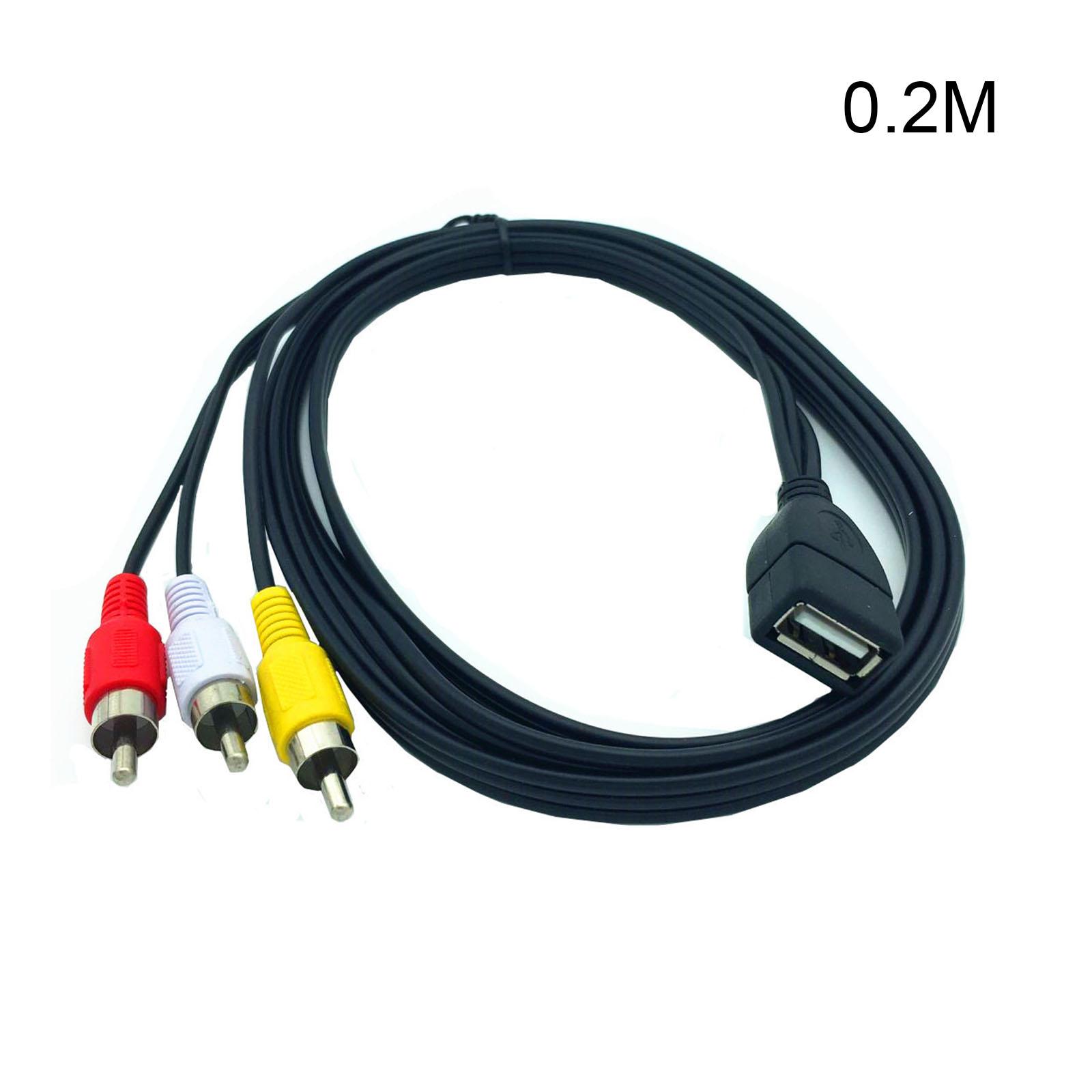 

USB A Female to 3RCA RGB Male TV Audio Video Композитний адаптер Кабель-перехідник Шнур Компонентний Вивід Кабель 3RCA 20CM