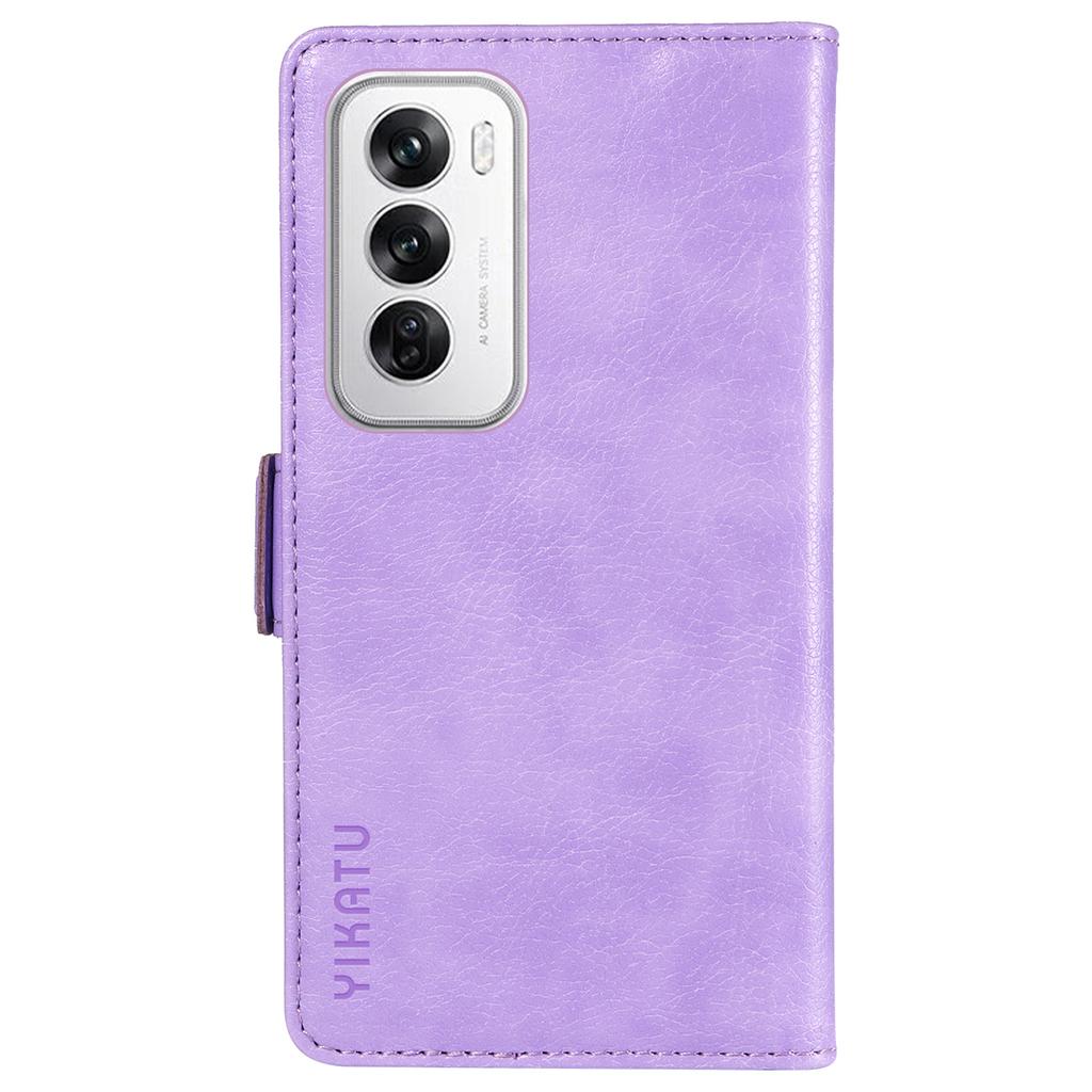 YIKATU YK-007 For Oppo Reno12 5G (Global) Phone Case Anti-Drop PU Leather Stand Wallet Cover