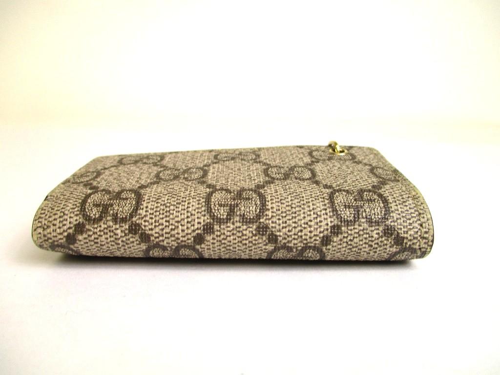 Authentic GUCCI GG Coating Canvas Wine Red Leather 6 Pics Key Chain #a902  Refurbished