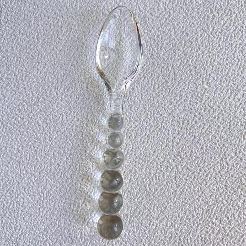 Heat Resistant Glass Spoons Fork Pink Green Coffee Mixing Spoon Creative Tableware Spoon Household