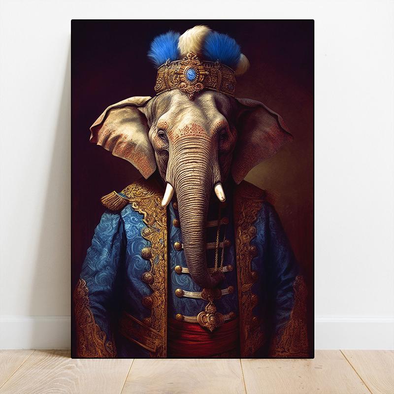 Wolf Lion Panther Rooster Cheetah Crow Deer Penguin Vintage Knight Animal Poster Canvas Painting Wall Art Picture for Room Decor