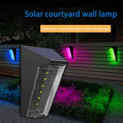 2pcs Led Solar Garden Lights 7 Colors Changing Ip65 Waterproof Energy Saving Wall Lamp For Walkway