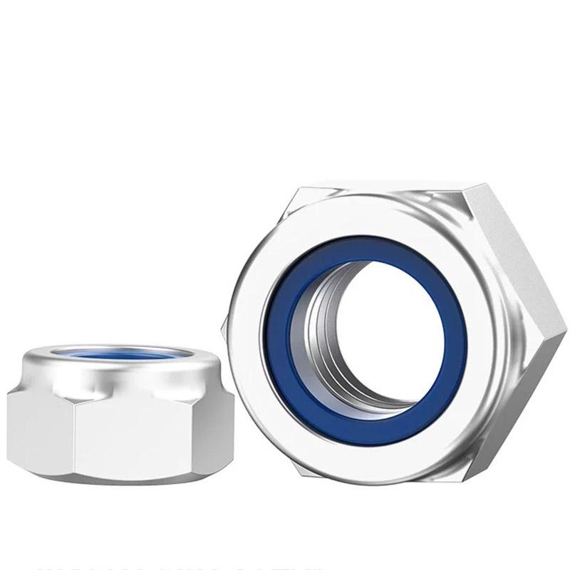 Stainless steel nylon lock nut hexagonal anti slip and anti loosening self-locking screw cap M3