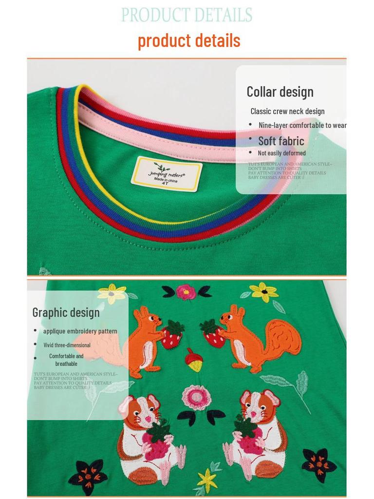 Embroidered Long Sleeve Dress for Girls - European & American Style