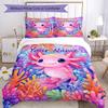 3PC Custom Name Axolotl Coral Reef Bedding Set Duvet Cover Closure Includes 1 Duvet Cover & 2 Pillowcases for Bedroom