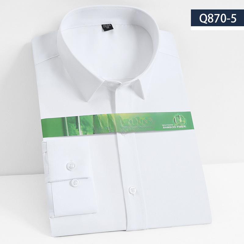 Bamboo Fiber Shirt Men's Stretch No Care Comfortable Shirt Business Professional Formal Interview Plus Size Short Sleeve Shirts Men’s