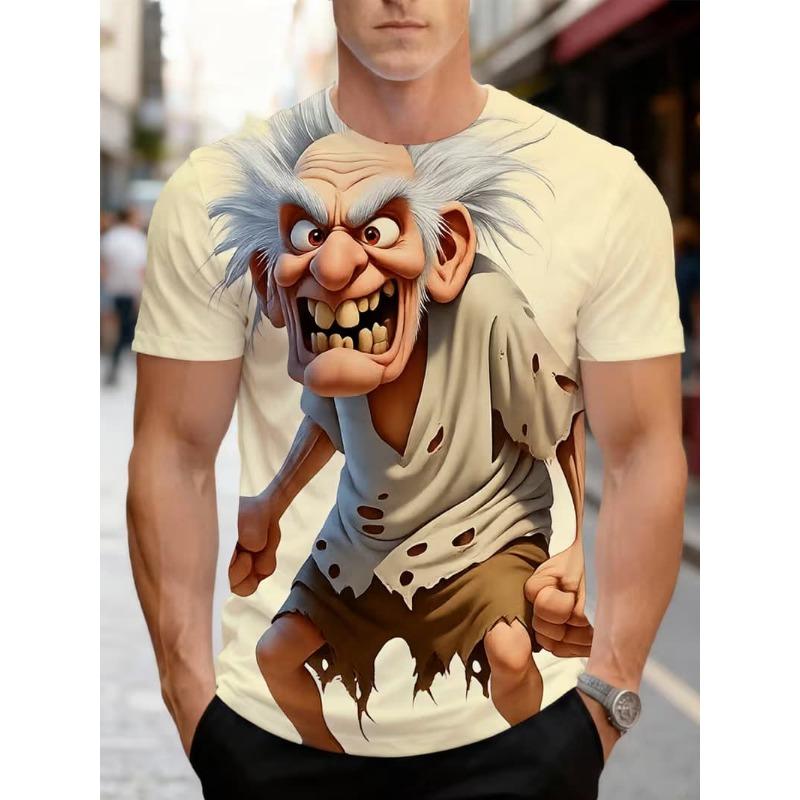 Men's Fashion 3D Printed Men's T-Shirt Round Neck Short Sleeve Trendy Street Wear