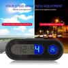 Compact Digital Car Clock - Luminous with LCD Backlight - Thermometer, Time Display, Car Interior Accessory