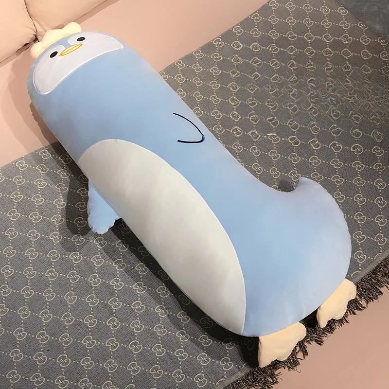 

Большая милая мягкая длинная подушка в виде животного, мягкая домашняя подушка для комфорта, свинья, пингвин, собака, зебра, плюшевые игрушки, подушка, подушка для детей, милые подарки на день рождения 100cm синий