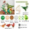 45pcs Jungle Dinosaur Party Balloons Set Mini Dinosaur Balloon Cream White Number Ballon Kids 1 2 3 4 5Year Birthday Party Decor