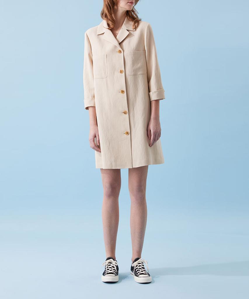 Boyeon Linen Long Jacket Mini Dress Beige 021B
