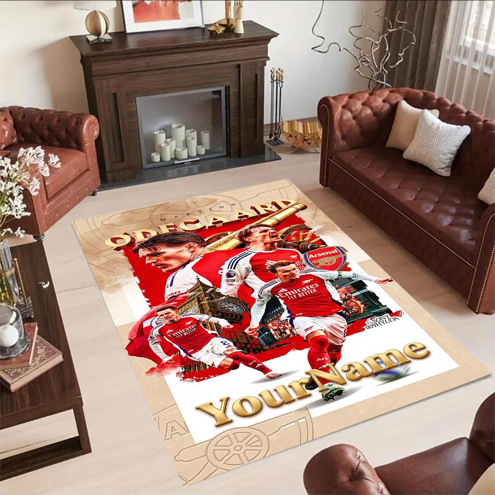 Arsenal Customize Text Carpet Suitable for Bedrooms Entryway Balcony Decorate room Anti-slip Rug Office home decor Best for Christmas