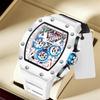 Fashion Wine Bucket Men's Chronograph Watch Unique Multi Functional Quartz Waterproof Silicone Tape  Watches 6827w