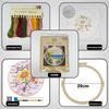 Landscape Stamped Cross Stitch Embroidery Kits with Hoop Cloth Color Thread