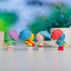 4Pcs/set Umbrella Girl Micro Landscape Ornament Cute Umbrella Satchel Girl Ornament Desktop Plastic Doll