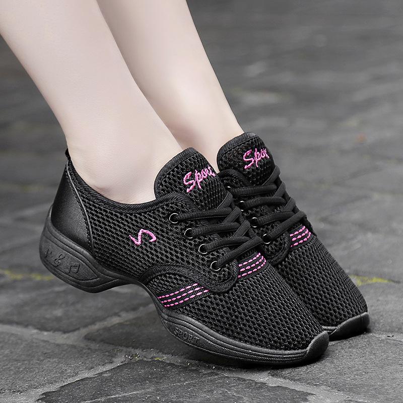Fashion Women's Dance Shoes Soft Outsole Woman Jazz Hip Hop Sports Sneakers Ladies Mesh Breathable Girl's Modern Jazz Dancing Shoes