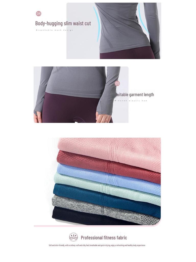 2.0 Evropský a americký jógový top s kulatým výstřihem: Dámský vysoce elastický fitness krátký rukáv