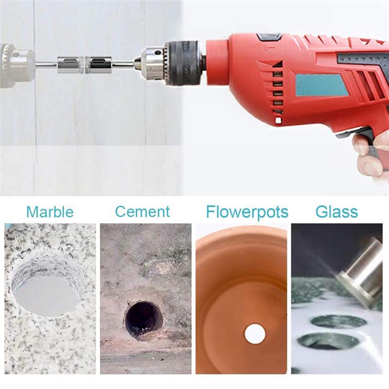 A96I-Diamond Drill Bit Tile Hole Saw Set 16 PCS Hole Core Drill Hole Saw Kit Drill Bits Set For Tile, , Glass, Marble