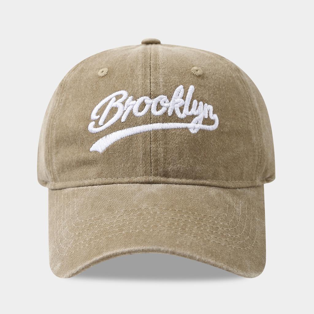 Cross-Border Bestselling Hat - European and American Outdoor Travel Sunshade Hat, Washed BROOKLYN Letter Baseball Cap, Trendy