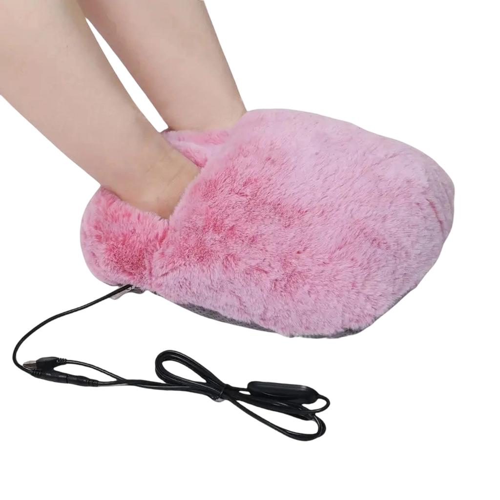 Comfortable Heated Fleece Lining 5 Temperature Seting Compact Electric Foot Warmers Plush Thermal Socks USB Operated