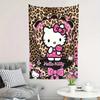 Hello Kitty Wild Fashion Tapestry Pink Zebra Floral Polyester Wall Hanging Bedroom Living Room Party Decor Wall Art Flat Print
