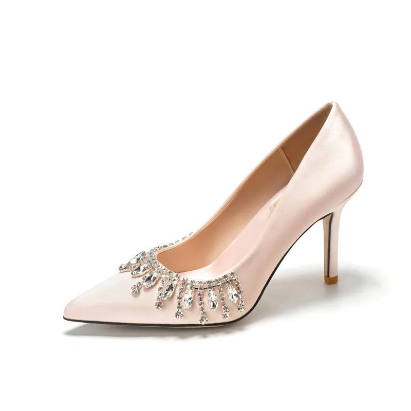 

Мода Мода Новые Стразы Белые Туфли Невесты Свадебные Водные Бриллианты Принцесса Атласные Туфли Невесты Шампанского Золота Малого Размера 33