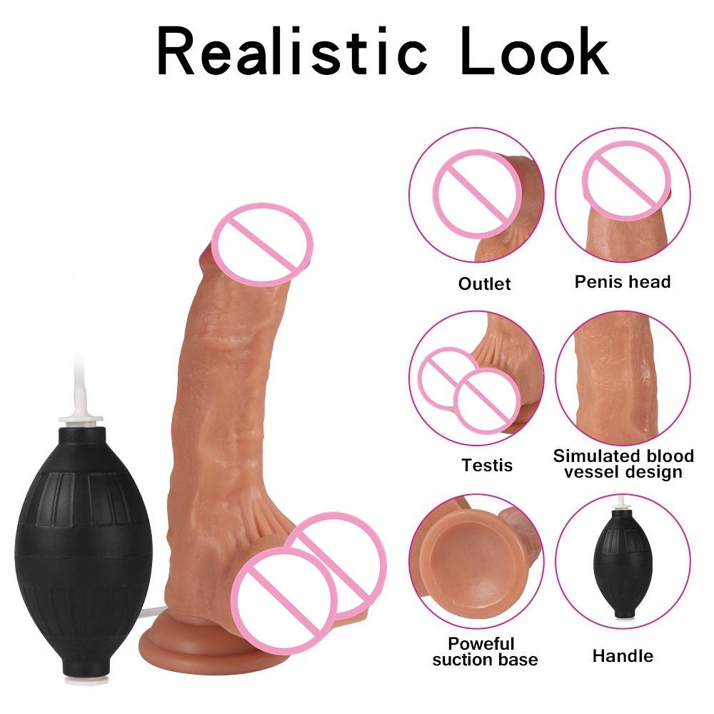 Realistic Spraying Dildo - Lifelike Vibrating Penis for Women, Adult Sex Toy for Pleasure & Foreplay