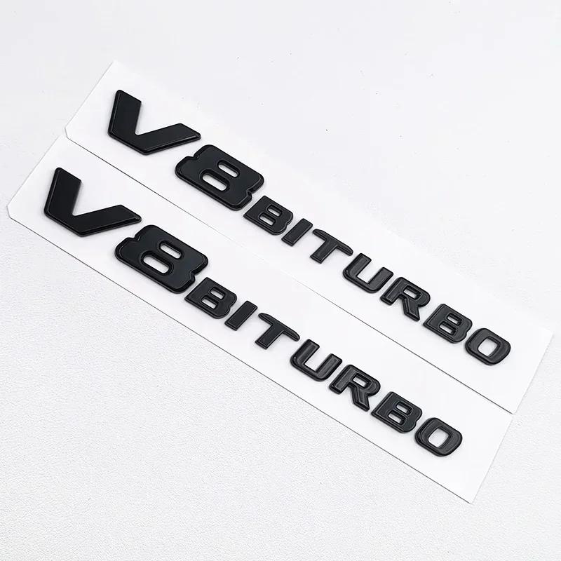 3D ABS Black C63 Logo Letters V8 BITURBO Badge Car Rear Star Sticker Trunk AMG Emblem For Mercedes Benz C63 AMG W205 C205 Class