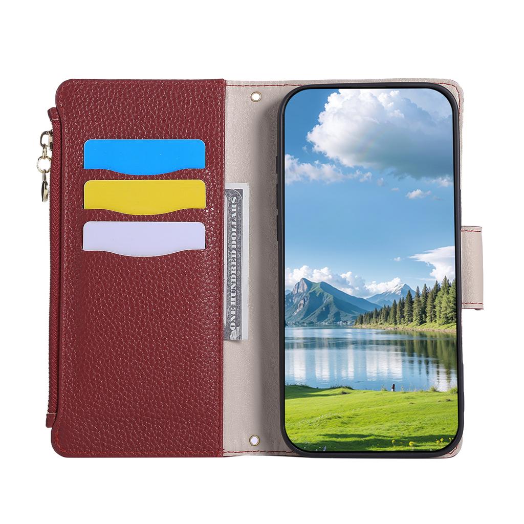 For Xiaomi 17 Pro Wallet Case with Strap/Multiple Card Slots Solid Color Leather Stand Phone Cover