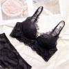 Underwear Women's Small Breasts Gather Autumn and Winter Thickened Rimless Lace Bra Set To Close Sub-breasts Anti-sagging Internet Celebrity Bra
